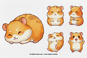 15 Bundle Watercolor Baby Hamster, an Animal Illustration by Morspective (Thumbnail 7 of 8)