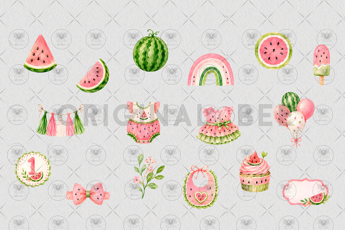 Watermelon Summer Clipart, a Food Illustration by BigCakeBee (Photo 3 of 4)