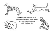 Cute Doodle Whippet Dogs, an Animal Illustration by Liz Pengilley Studio (Thumbnail 2 of 4)