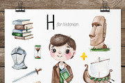 Cute Alphabet Professions. Part 1, an Object Graphic by Kate_Rina (Thumbnail 12 of 21)