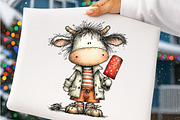 Watercolor Summer Cow Clipart, an Illustration by SinaCreation (Thumbnail 5 of 7)