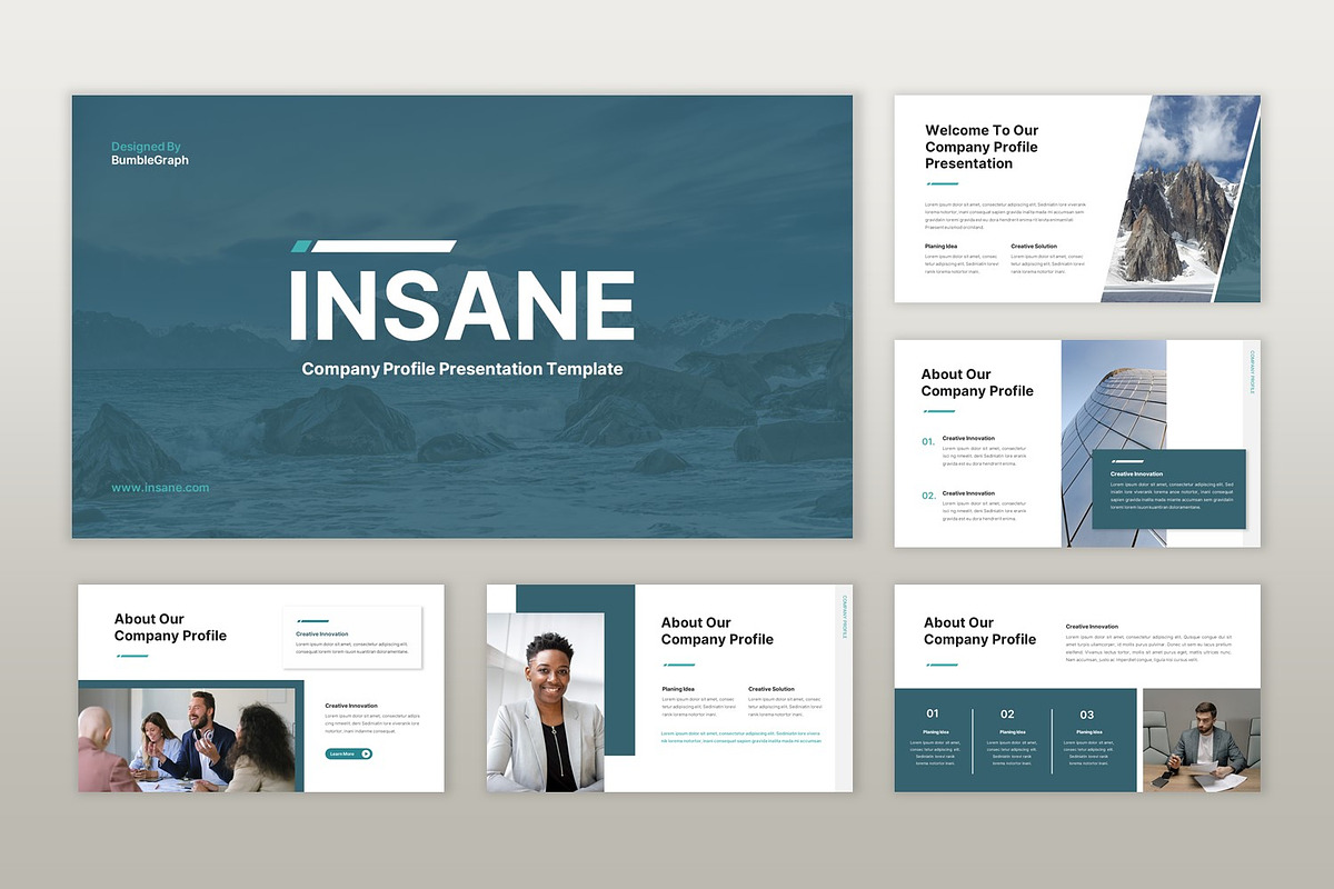 Insane Company Profile Google Slides, a Presentation Template by BumbleGraph Studio (Photo 2 of 5)