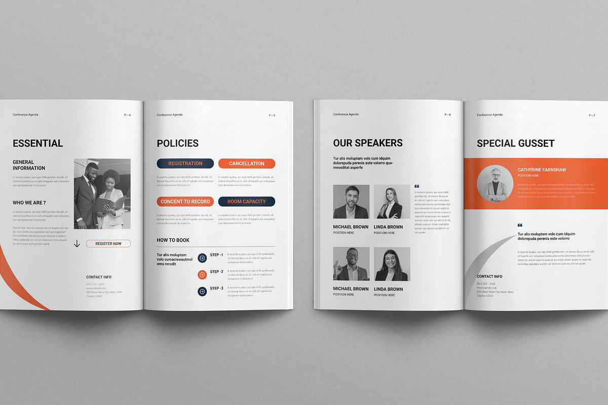 Conference Agenda Template, a Brochure Template by E-Type (Photo 3 of 7)