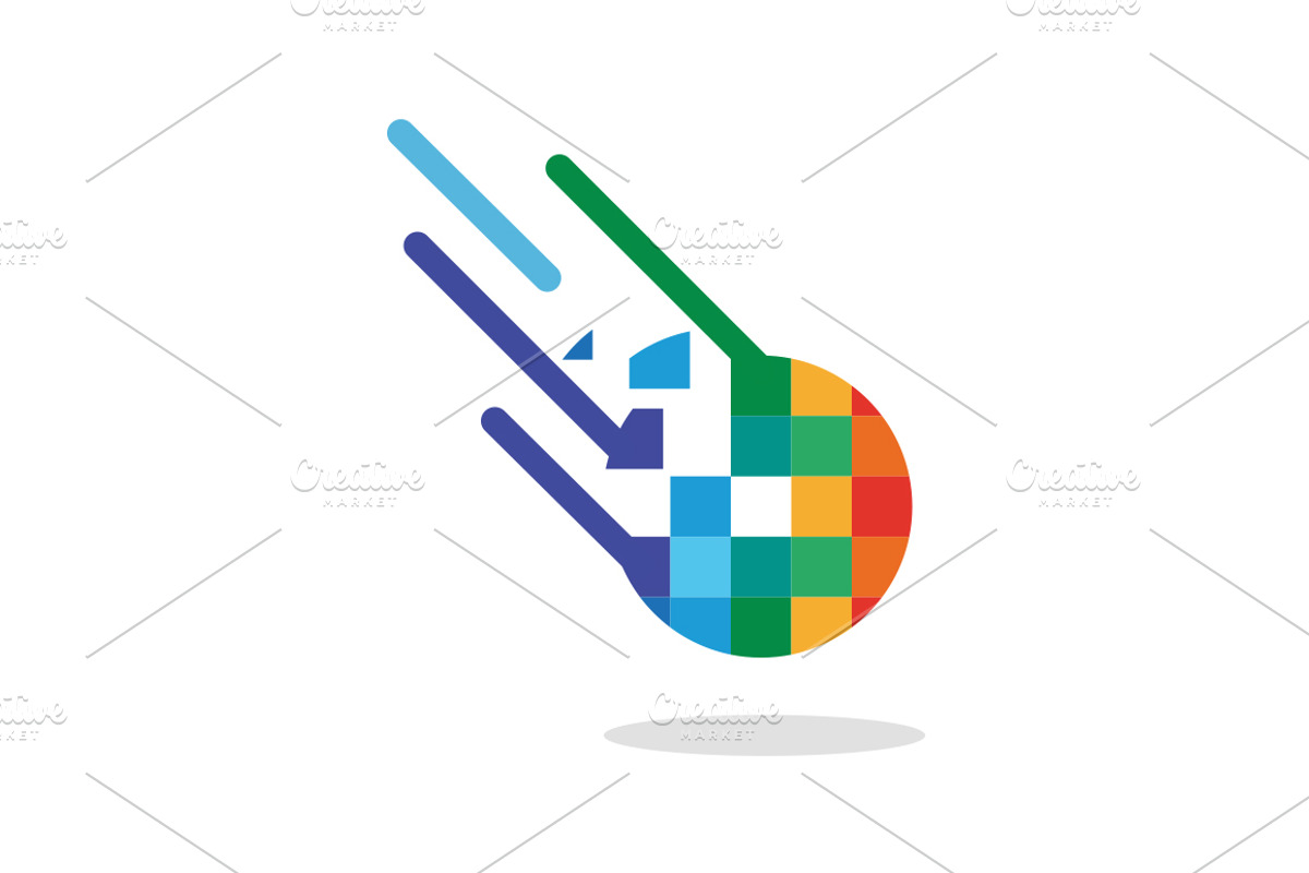 Logo of a color comet falling, an Illustration by Super Accurate