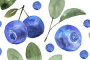 Blueberries. Watercolor Pattern, a Decorative Illustration by Liliia Polos Illustration (Thumbnail 8 of 8)