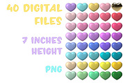 3D Hearts clipart. Hearts icon PNG, a Decorative Illustration by VectoriyA (Thumbnail 2 of 3)