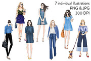Girls in Denim - Light Skin, a Person Illustration by Parinaz Wadia Design (Thumbnail 2 of 4)
