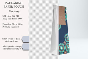 Paper pouch mockup. PSD mockup.