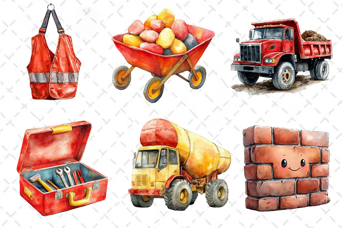 Cute Construction Clipart PNG, an Illustration by Dream Creation (Photo 2 of 6)