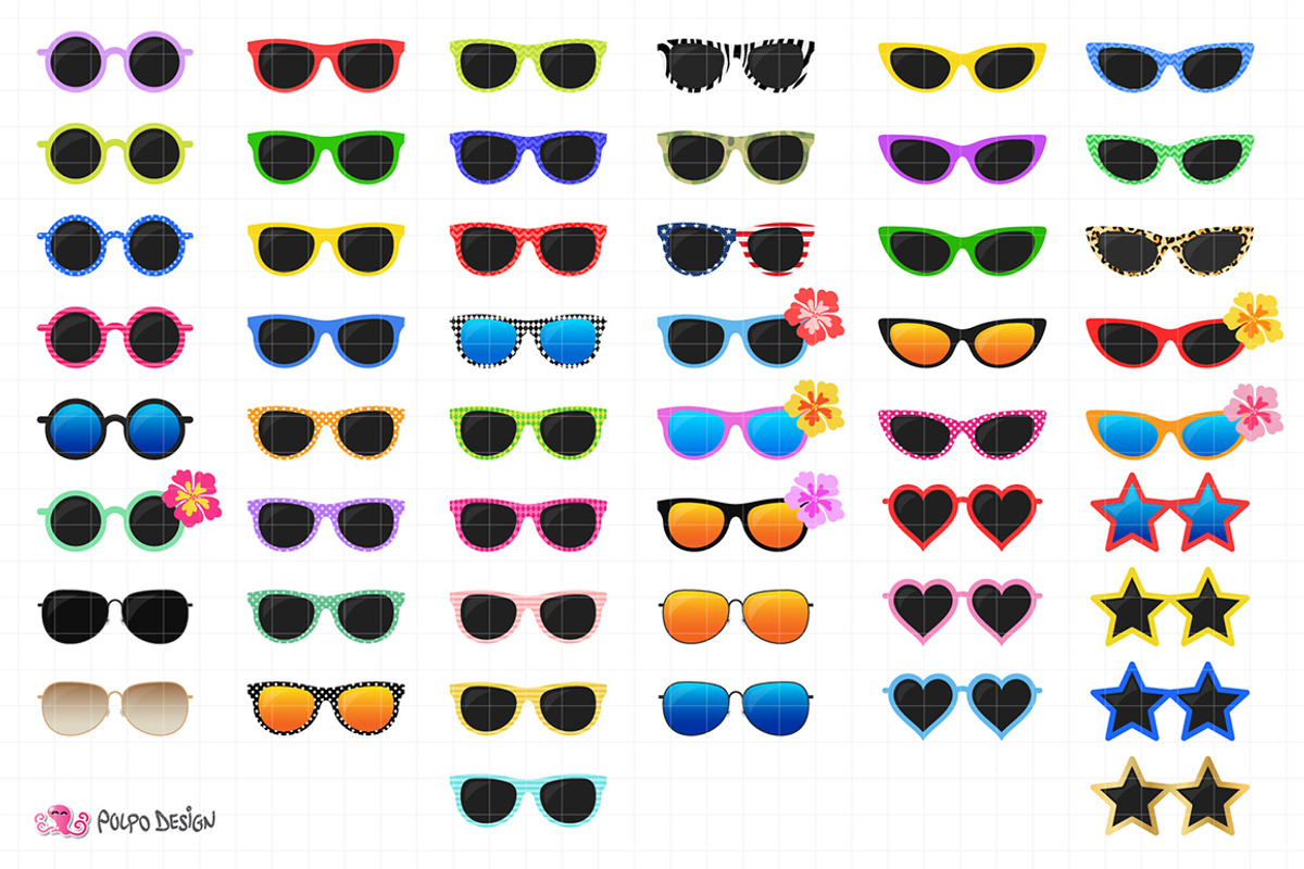 50 Sunglasses clipart, an Object Graphic by PolpoDesign (Photo 3 of 3)
