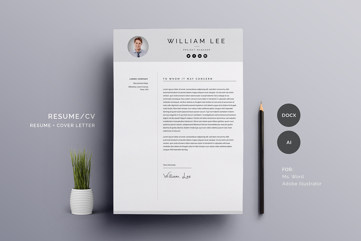 Creative Resume, a Resume Template by GraphicaShop (Photo 3 of 6)