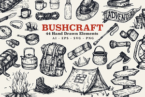 Hand Drawn Bushcraft Survival