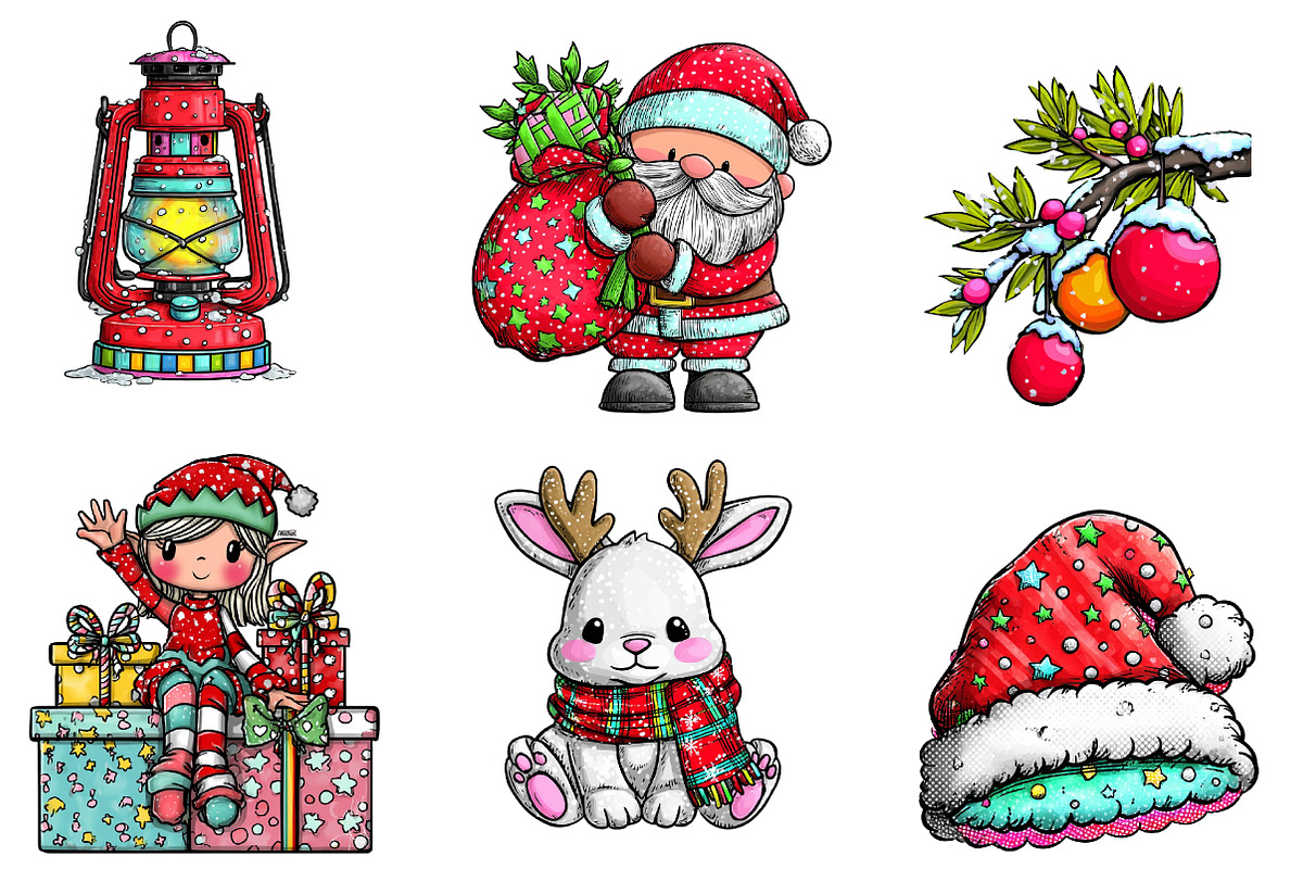 Cute Christmas Clipart, an Illustration by CreationArt (Photo 4 of 5)