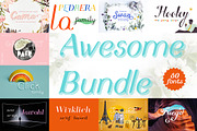 Awesome Bundle 84 fonts, a Script Font by Etewut (Thumbnail 2 of 71)