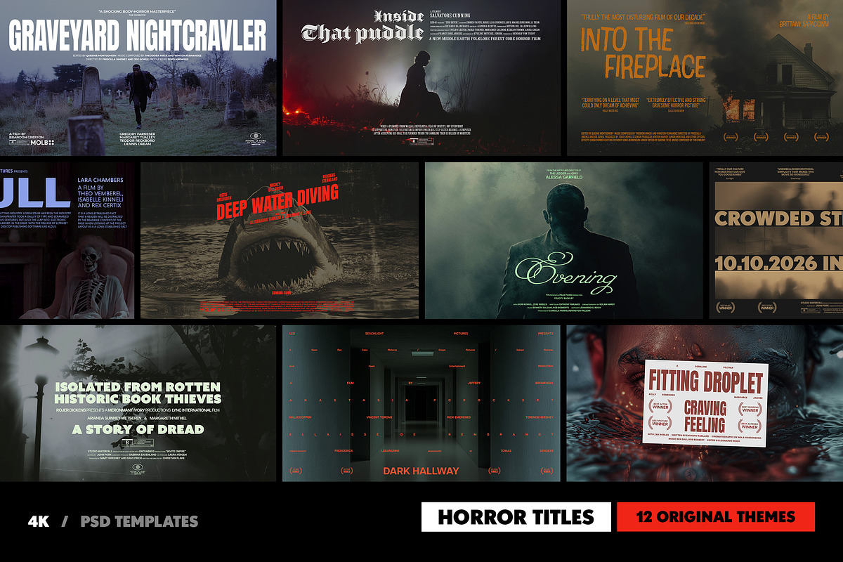 Horror Film Titles Collection, a Templates & Theme by pixelbuddha.net (Photo 1 of 26)