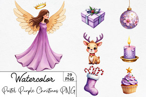 Pastel Purple Christmas Sublimation, an Illustration by CrexoraLab