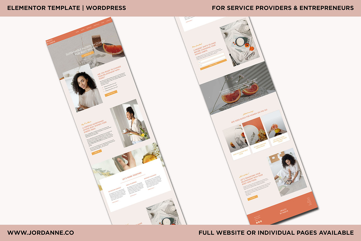 Maeve • Elementor Landing/Home Page, a WordPress Template by Jordanne Co. Websites (Photo 2 of 6)
