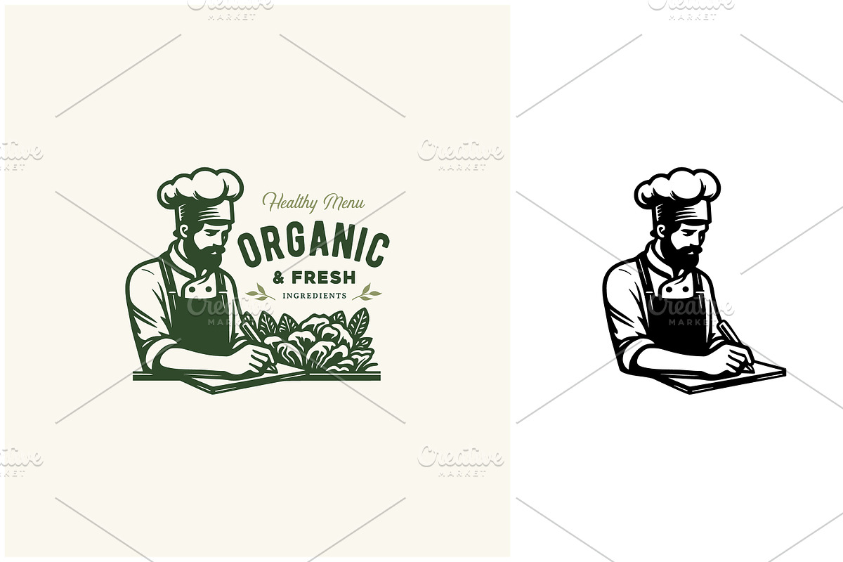 Chef Write a Vegan Food Recipe Logo, a Branding & Logo Template by Enola99d (Photo 3 of 3)