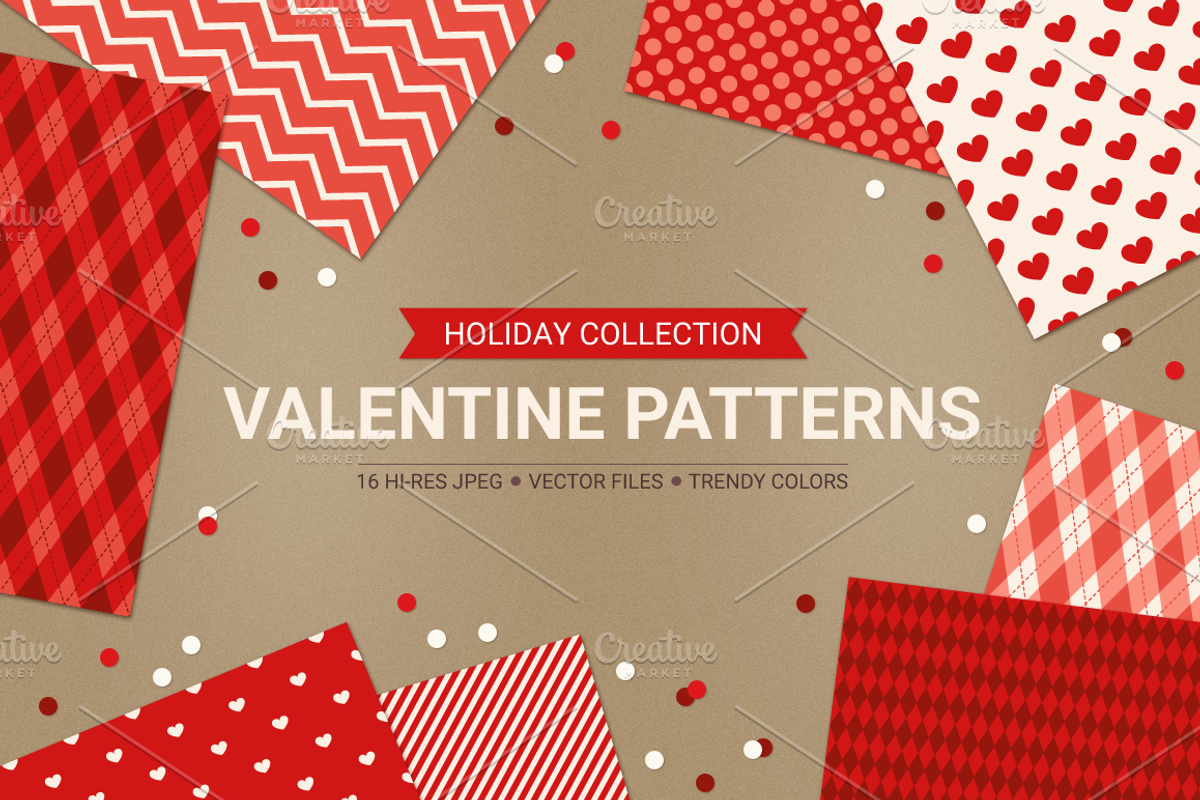 Valentine seamless patterns, a Pattern Graphic by miumiu (Photo 1 of 4)
