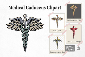 Medical Caduceus Clipart, a Graphic by Artnoy