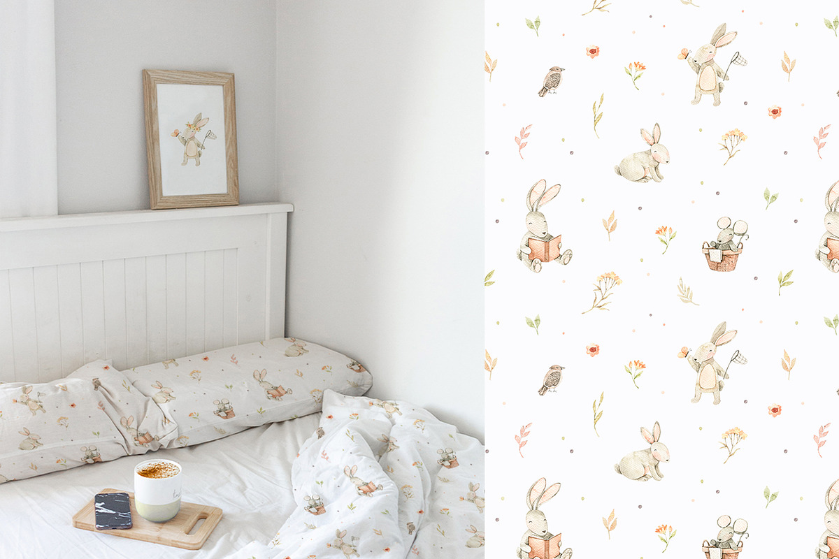 Watercolor baby bunnies. Baby shower, an Animal Illustration by Kate Macate (Photo 7 of 10)