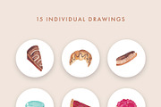 Watercolor Pastry Patterns, a Pattern Graphic by Spirit of Colors (Thumbnail 9 of 10)