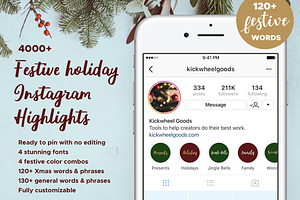 4000+ Holiday Insta Story Highlights, a Social Media Template by Kick Wheel Goods