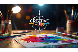 Vibrant art studio scene with, an Illustration by tilialucida