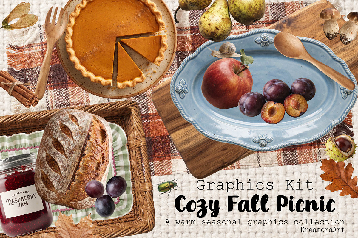 Cozy Autumn Picnic Graphics Kit, an Object Graphic by DreamoraArt (Photo 1 of 8)