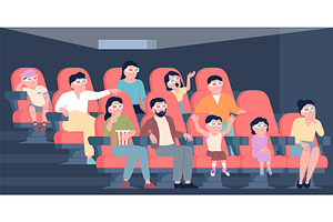 People watching film. Cinema, a Sport Illustration by LadadikArt