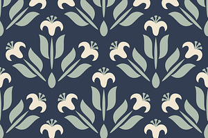 Seamless white flowers, a Pattern Graphic by elyomys