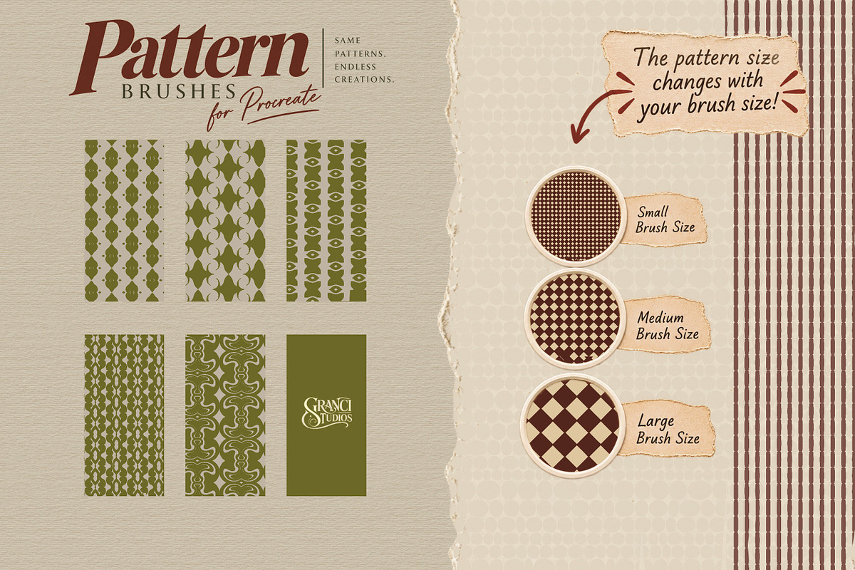 Pattern Impression Procreate Brushes, a Brush Add-On by GRANCI STUDIOS (Photo 10 of 10)