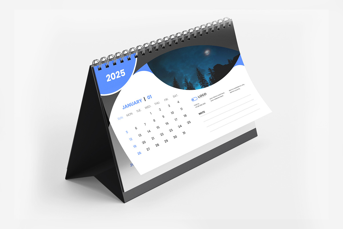 2025 desk calendar design template, a Stationery Template by Tanmoy Topu