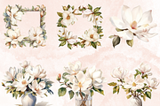 Watercolor Magnolia Flowers Set, a Decorative Illustration by GiraffeCreative (Thumbnail 5 of 8)