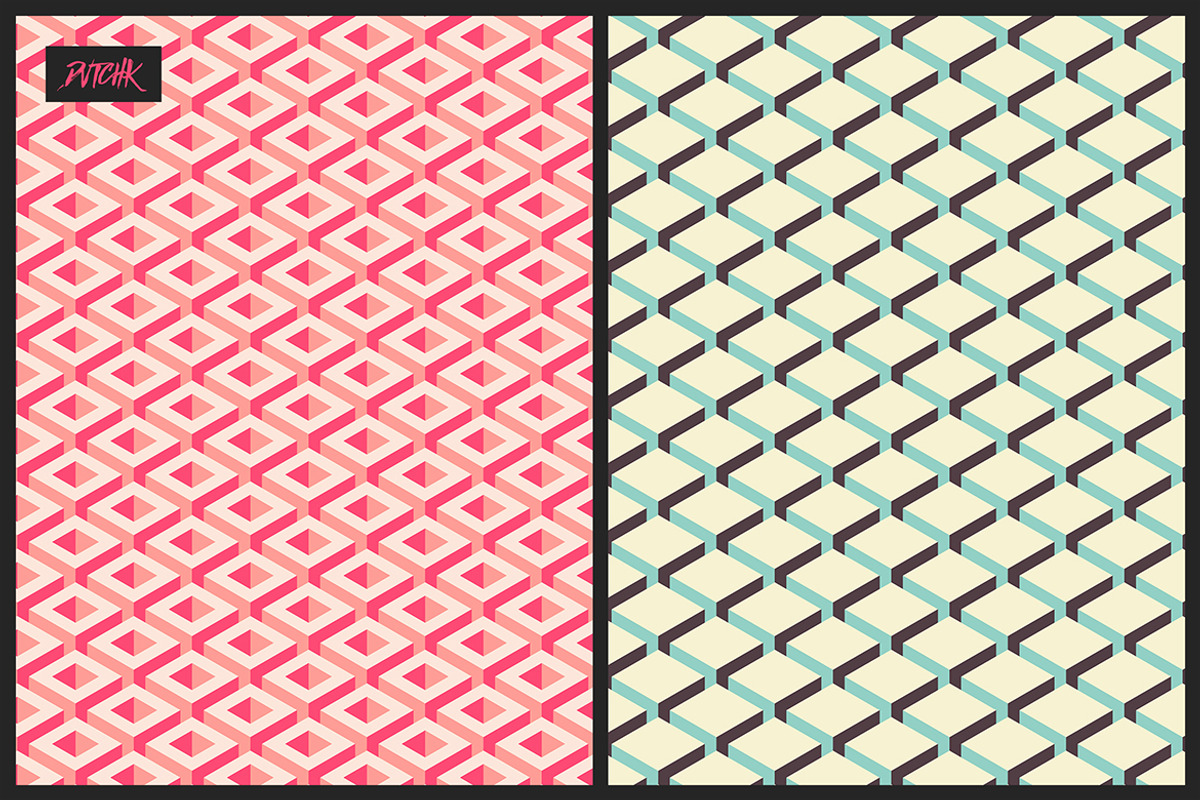 Isometric Cubes / Vector Backgrounds, a Pattern Graphic by dvtchk (Photo 4 of 8)