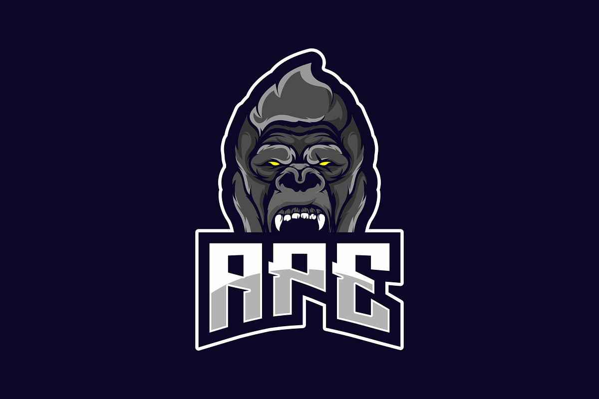 Gorilla Head Mascot Sport Logo, a Branding & Logo Template by Jhon.aburame