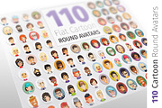 Flat Cartoon Round Avatars, an Icon by Voysla's Shop (Thumbnail 1 of 4)