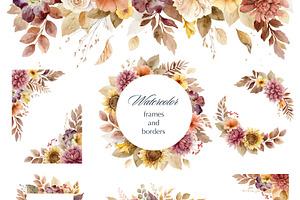 Warm Autumn Watercolor Clipart