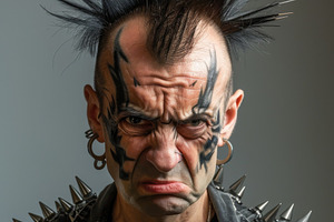 Angry punk with a mohawk., a Person Photo by Handmadefont