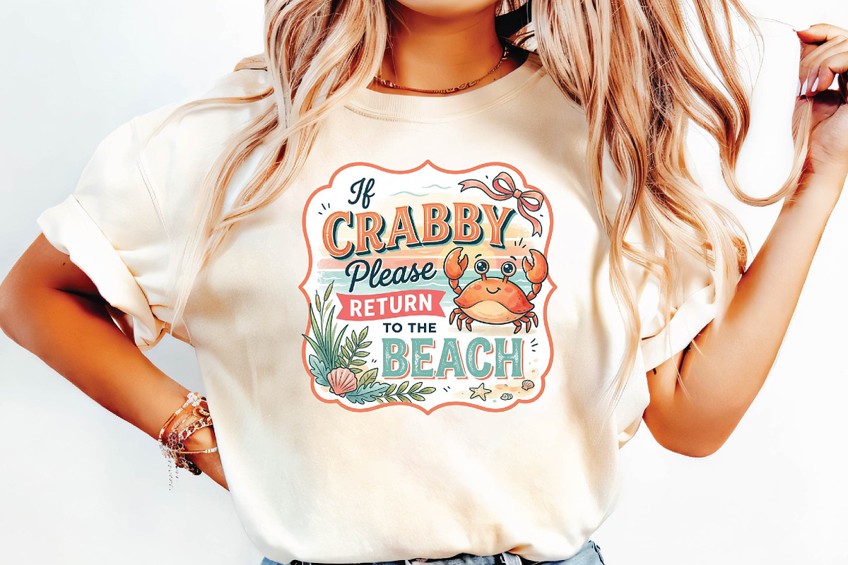 Cute Summer Crab Sublimation Design, a Seasonal Illustration by DreamPrint404 (Photo 2 of 6)
