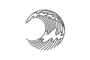 Oriental waves icon japan, an Object Illustration by Things for designers