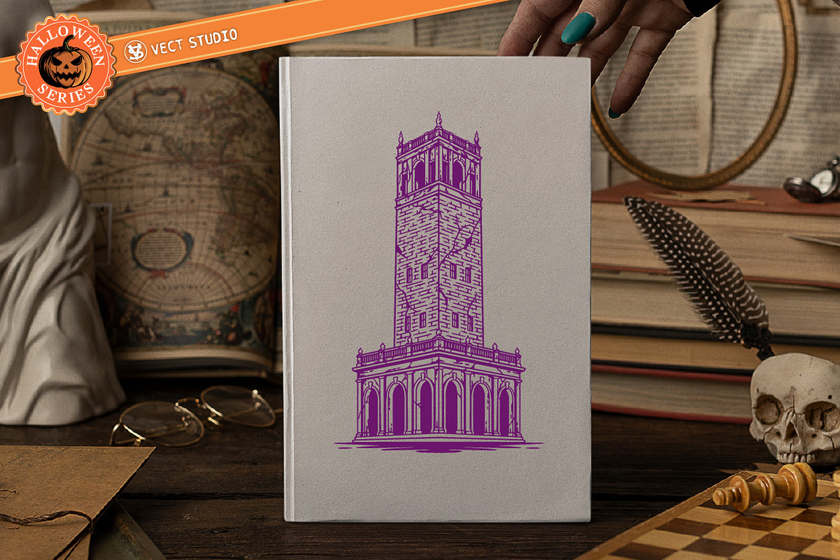 9 Creepy Tower Stamp Brushes, a Brush Add-On by vectstudio (Photo 4 of 10)