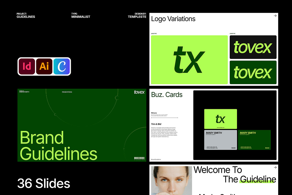 Modern Brand Guideline Deck Template, a Branding & Logo Template by Templeste (Photo 1 of 8)