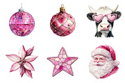 Pink Girly Christmas Embroidered PNG, an Illustration by SinaCreation (Thumbnail 2 of 7)
