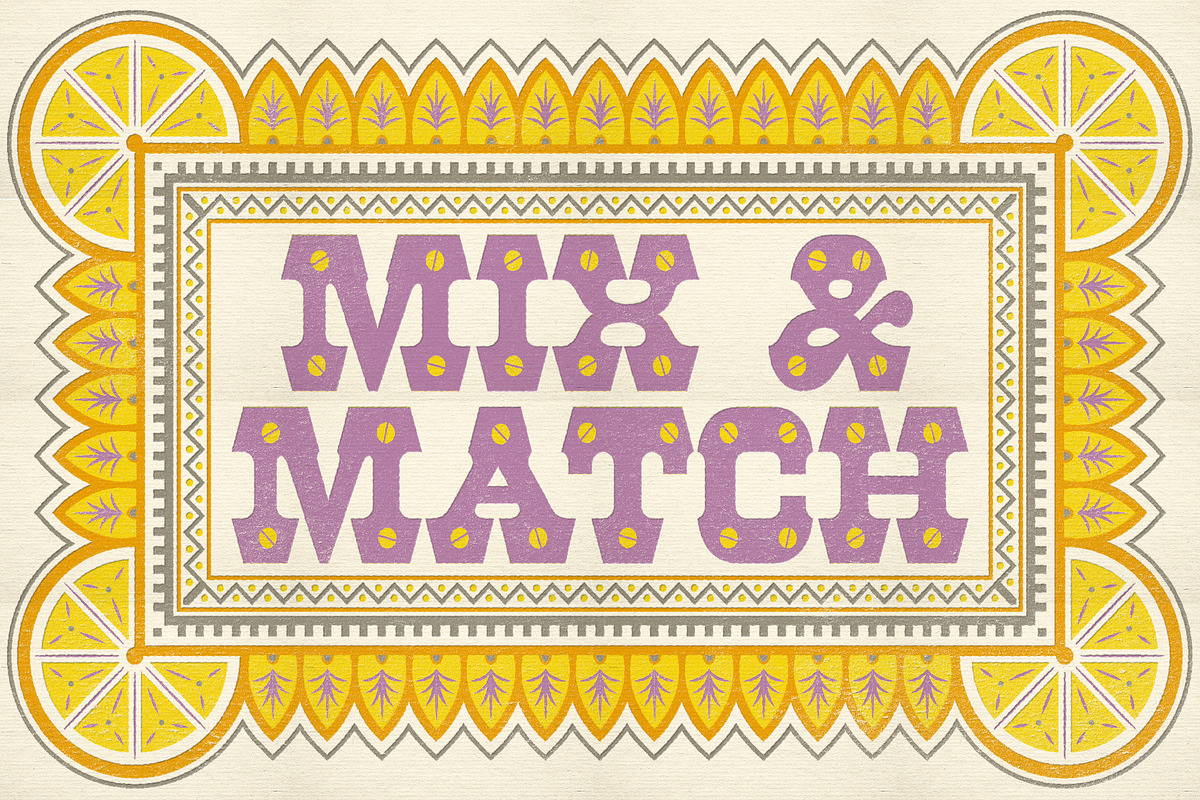 Chromatic Wood Type Borders, a Background Graphic by Quentin Bangston (Photo 3 of 5)