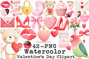 Watercolor Valentine's Day 42 PNG, an Illustration by Libby Wishes (Thumbnail 1 of 7)