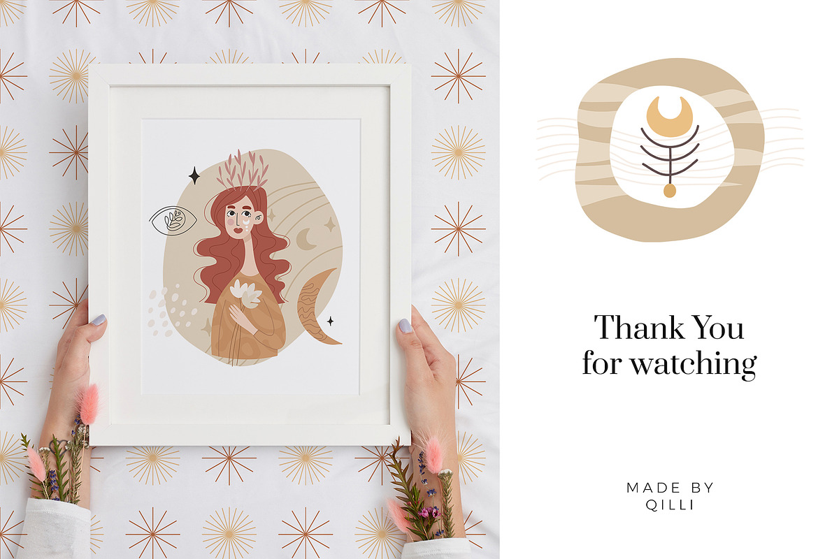 Boho Woman Clipart - Abstract & Line, an Illustration by Velliniki (Photo 14 of 14)