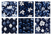 Navy Christmas Bows Digital Paper, a Pattern Graphic by SinaCreation (Thumbnail 3 of 5)