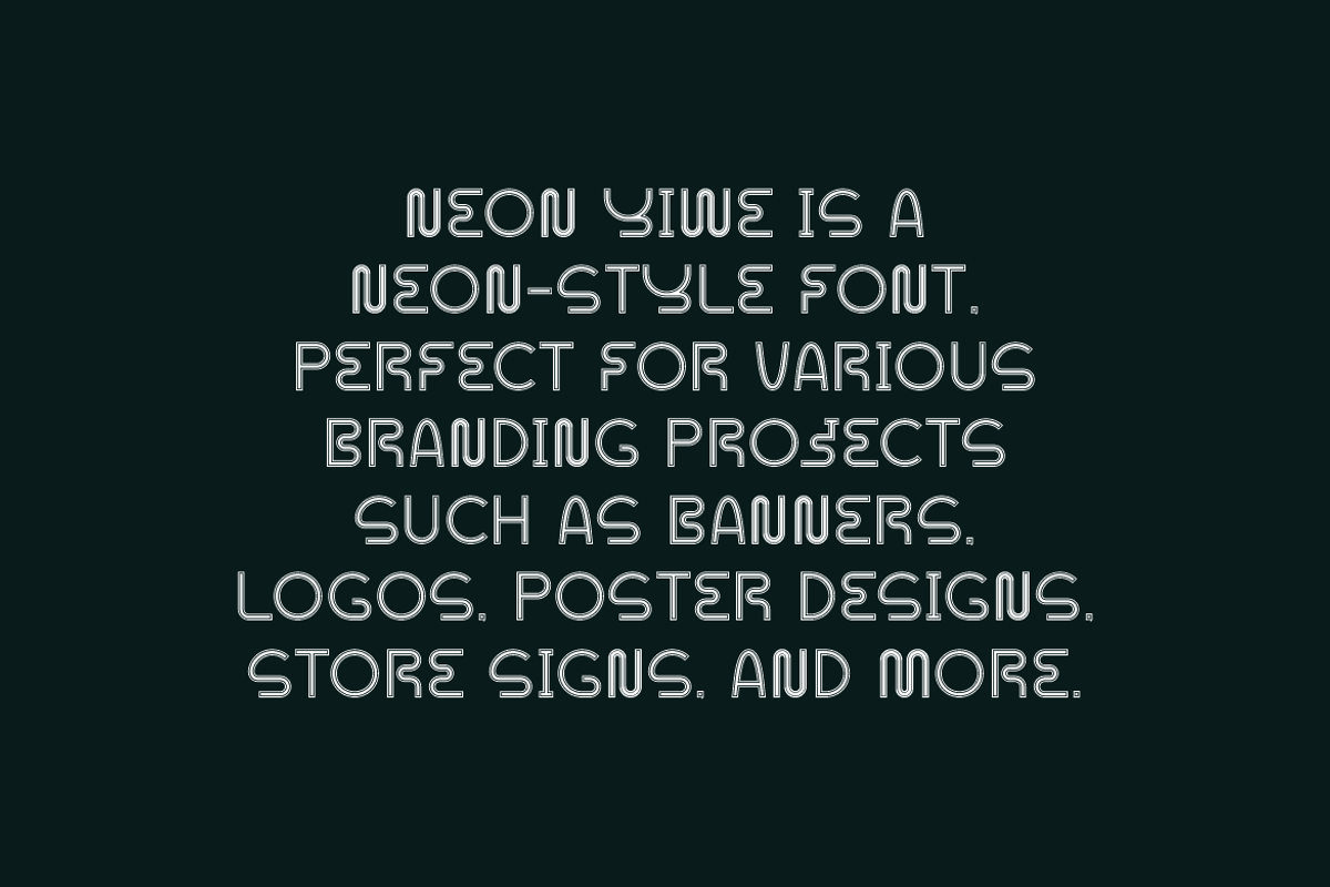 Neon Yiwe - Light Party Font, a Sans Serif Font by Iqsiart Studio (Photo 6 of 8)