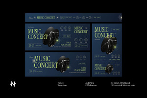 Concert Ticket, a Stationery Template by Neermana